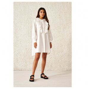 BELLEROSE Huguette White Cotton Shirt Dress